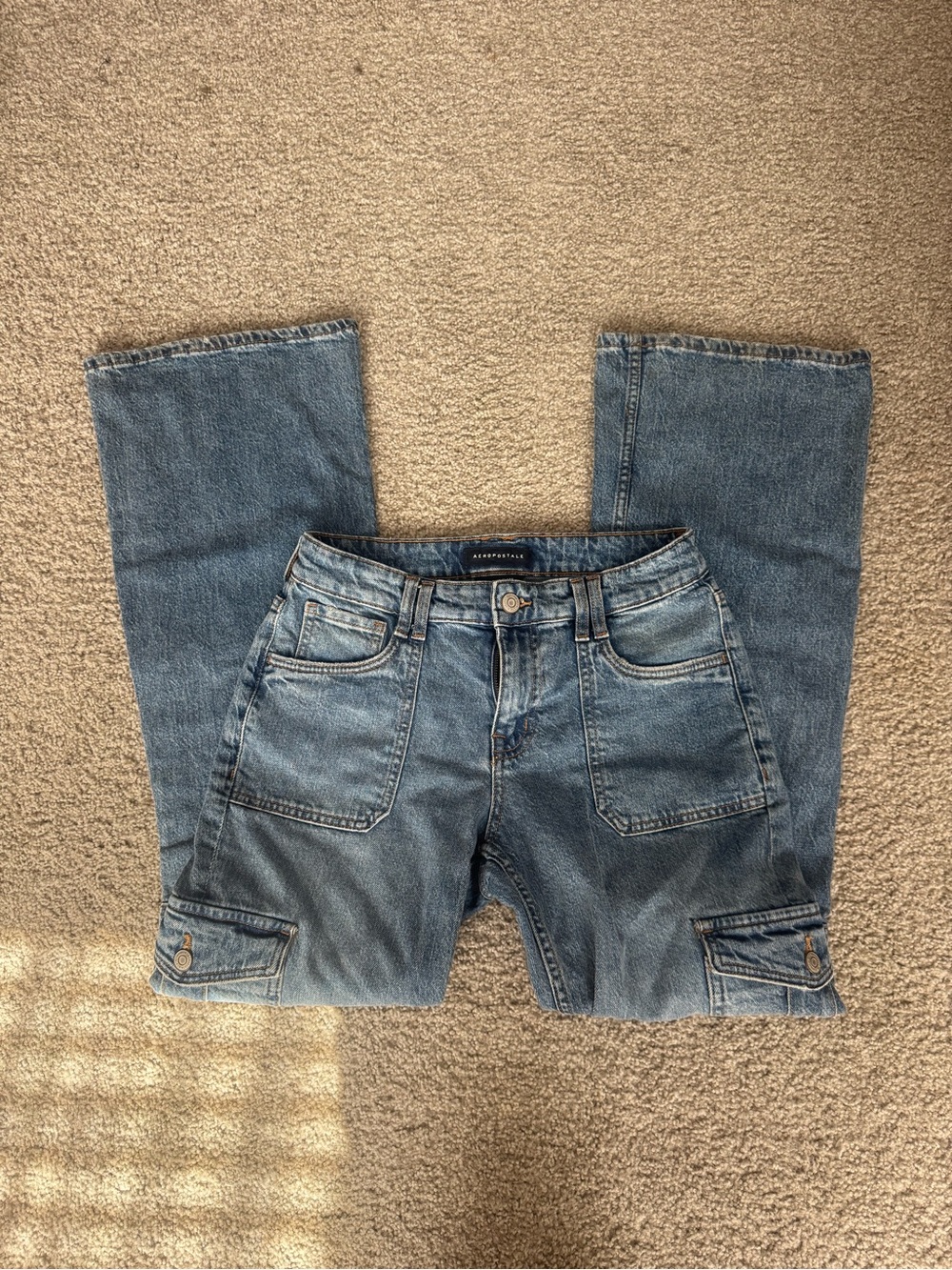 Aeropostale Medium Blue Mid Rise Flare Jeans